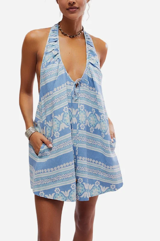 Free People Fisher Mini Dress in Riverside Combo