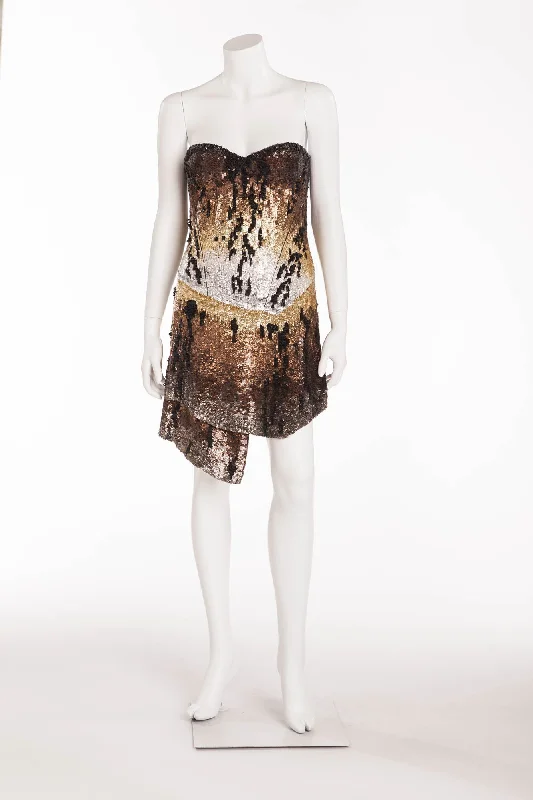 Roberto Cavalli - New with Tags Tiger Print Sequin Mini Dress - IT 42