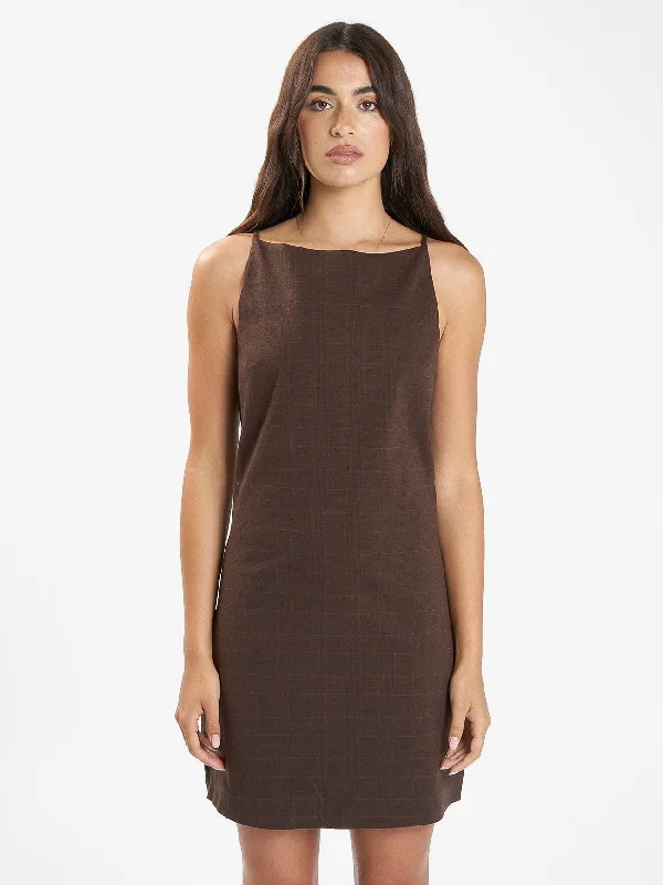 Alessia Mini Dress - Burnt Chestnut