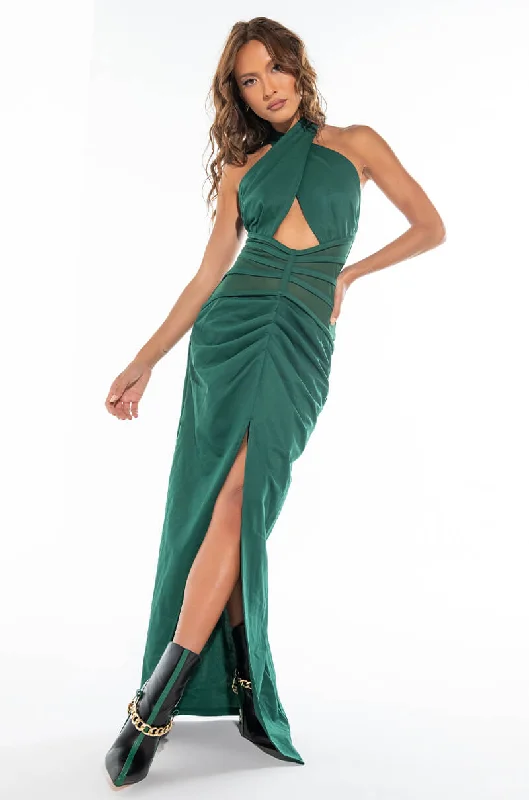 SUCH A LOOK MAXI DRESS WITH MESH WAIST