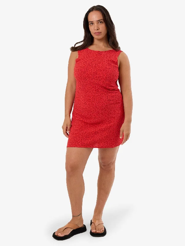 Zinnia Xavier Bias Mini Dress - Flame Red