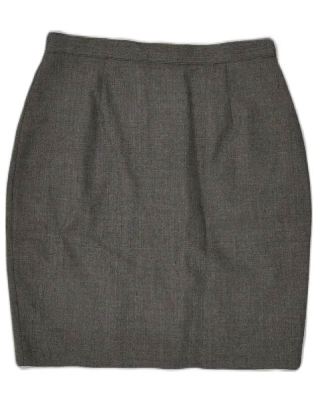 BENETTON Womens Pencil Skirt IT 42 Medium W27 Grey New Wool