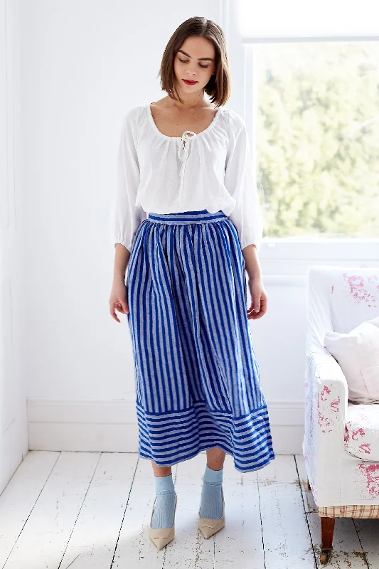 Bobbie Skirt in Striped Irish Linen