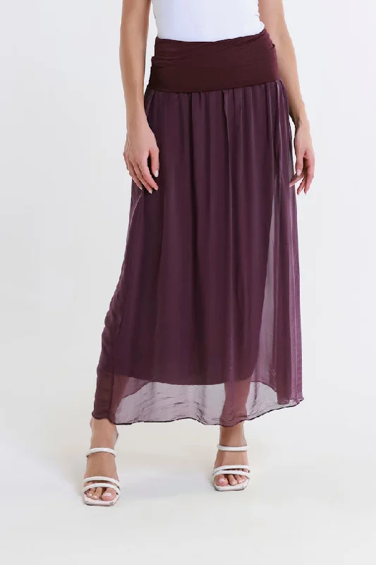 Brenda Silk Foldover Waist Skirt (SL204)