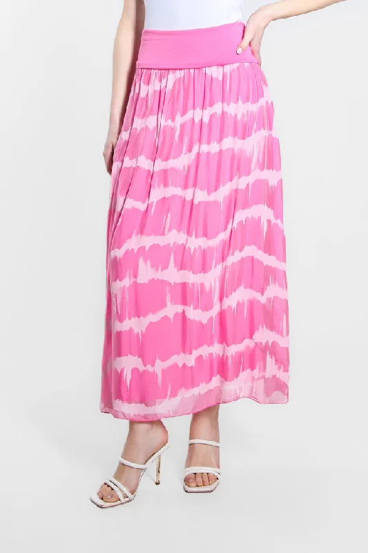 Brenda Tie Dye Silk Foldover Waist Skirt (SL204TD)