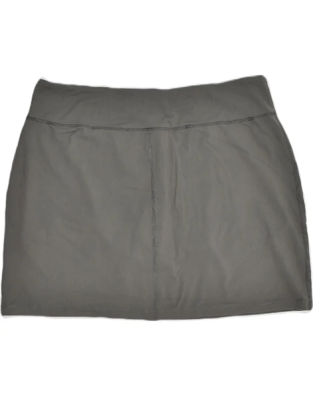 EDDIE BAUER Womens Low Waist Mini Skirt UK 18 XL W38 Grey Nylon