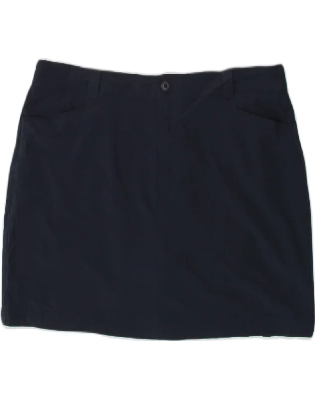 EDDIE BAUER Womens Mini Straight Skirt US 14 XL W36 Navy Blue Polyester