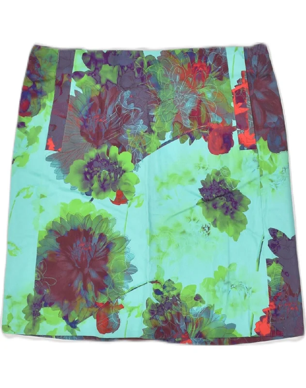 J. CREW Womens Mini Skirt US 0 XS W28  Green Floral Cotton