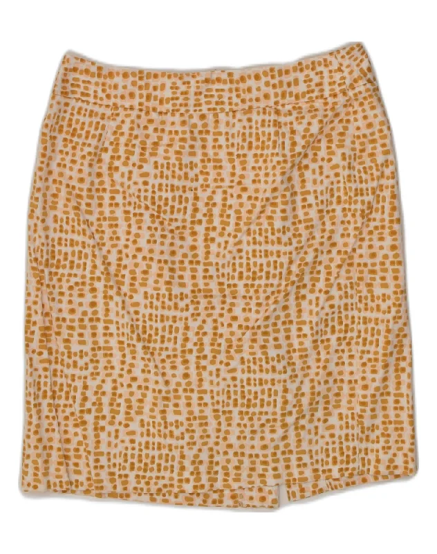 J. CREW Womens Straight Skirt US 8 Medium W30  Beige Spotted Cotton