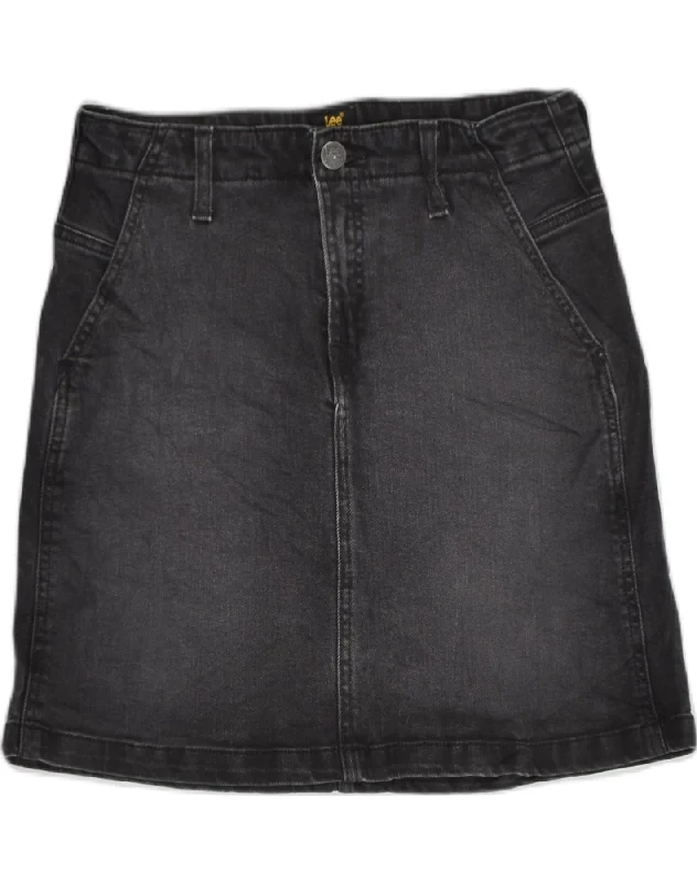 LEE Womens Tailored Denim Skirt W28 Medium  Black Cotton