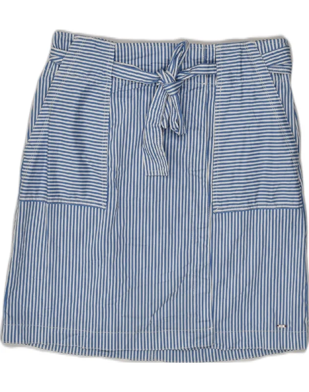 TOMMY HILFIGER Womens Straight Skirt US 12 Large W32  Blue Pinstripe