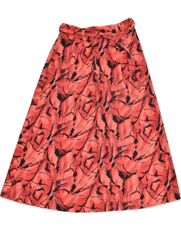 VINTAGE Womens A-Line Skirt W25 XS Red Floral