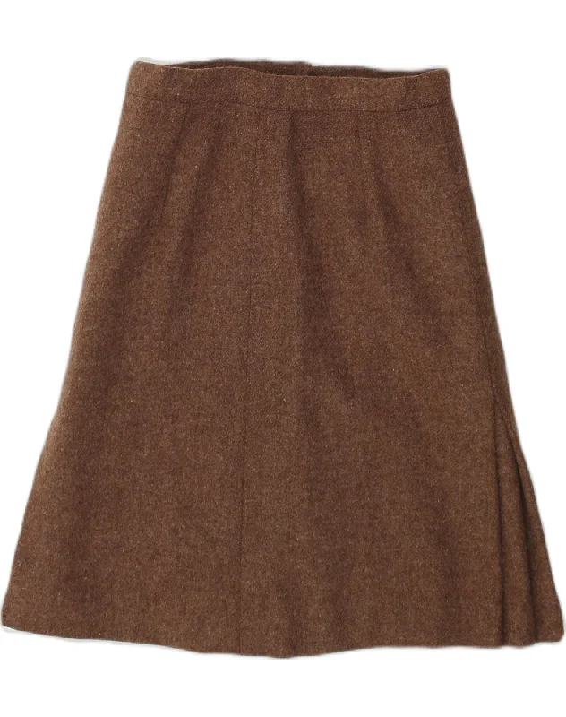 VINTAGE Womens A-Line Skirt W28 Medium Brown