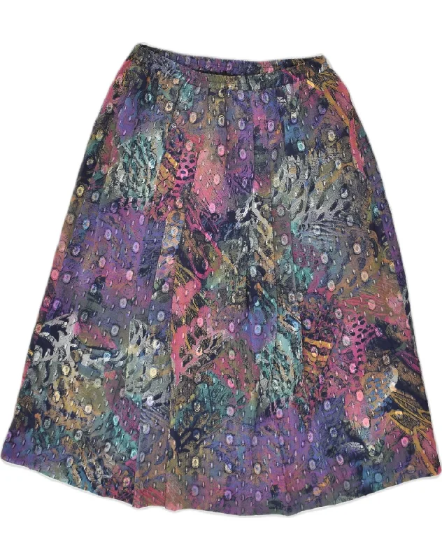 VINTAGE Womens Crazy Pattern A-Line Skirt EU 40 Medium W30 Multicoloured