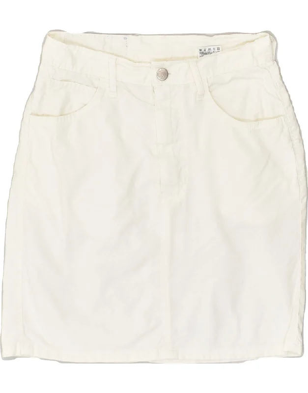 AMERICANINO Womens Denim Skirt W27 Small White Cotton