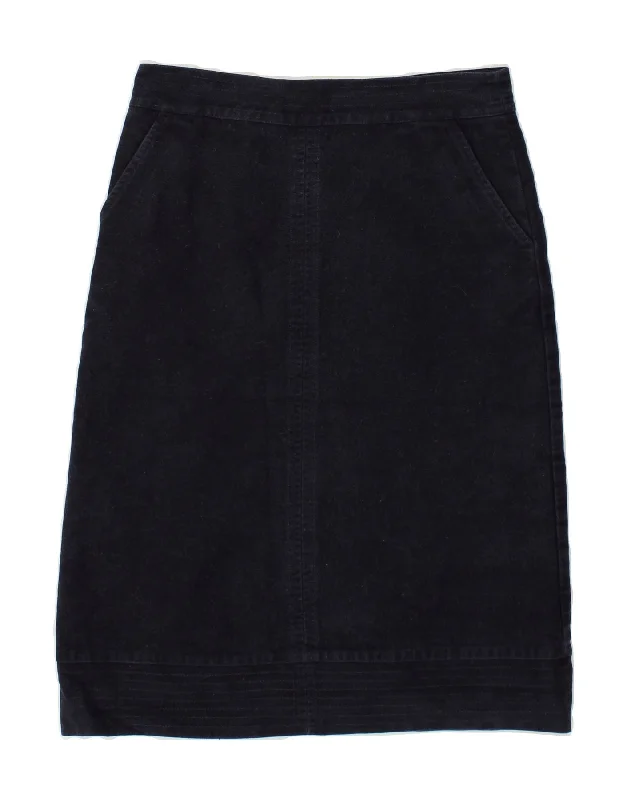 BODEN Womens Midi Skirt UK 10 Small W28 Navy Blue Cotton