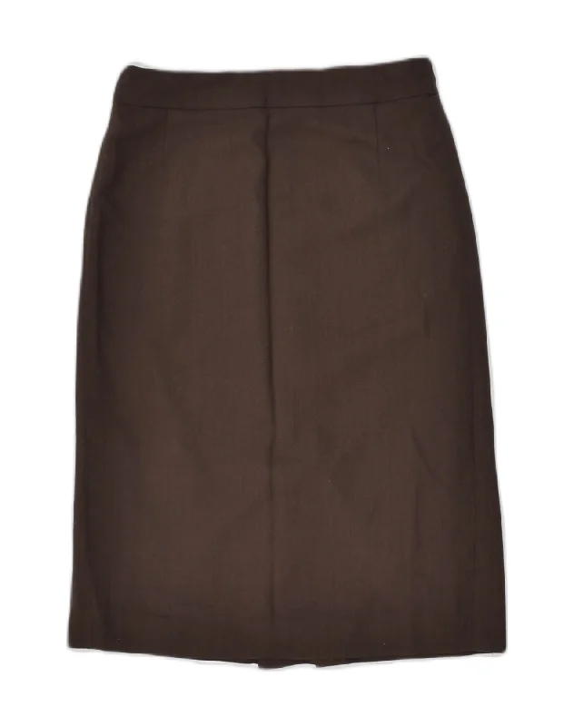 J. CREW Womens Midi Skirt US 2 XS W25  Brown Wool