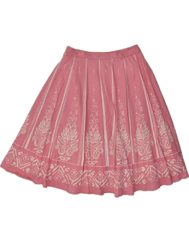 VINTAGE Womens A-Line Skirt UK 16 Large W32 Pink Paisley