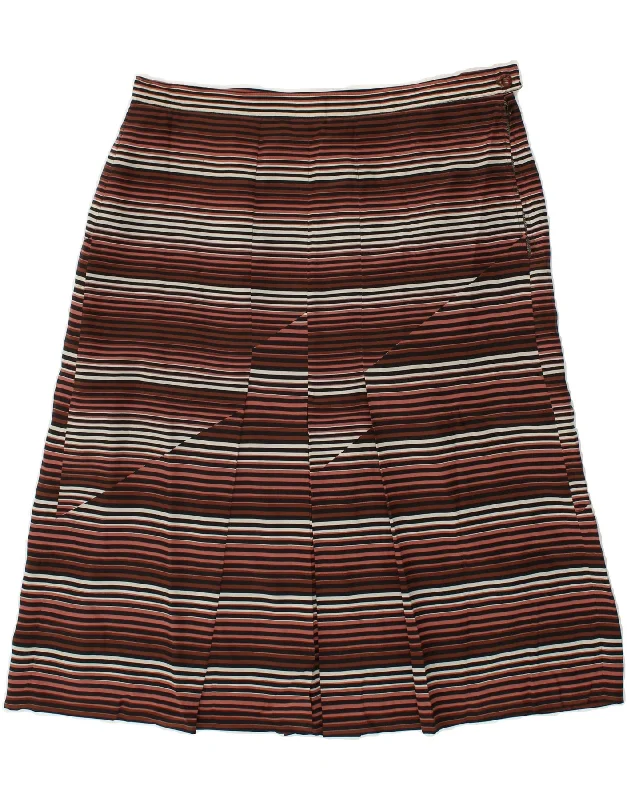 VINTAGE Womens A-Line Skirt W32 Large Brown Striped