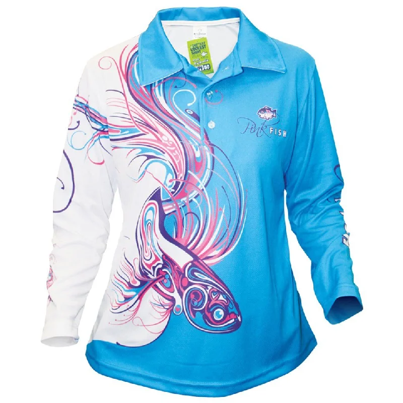 Bigfish Pinkfish Blue Ladies Adult Fishing Shirts