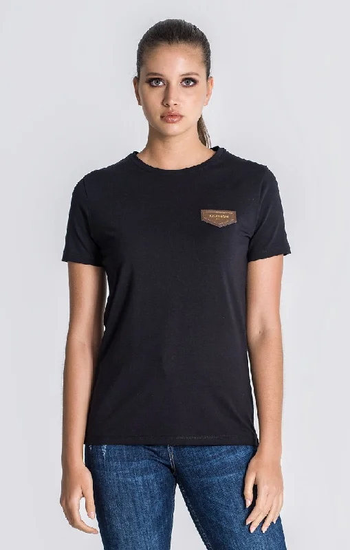 Black GK Core Western Tee Satin Blend Silk Blend Wool Blend