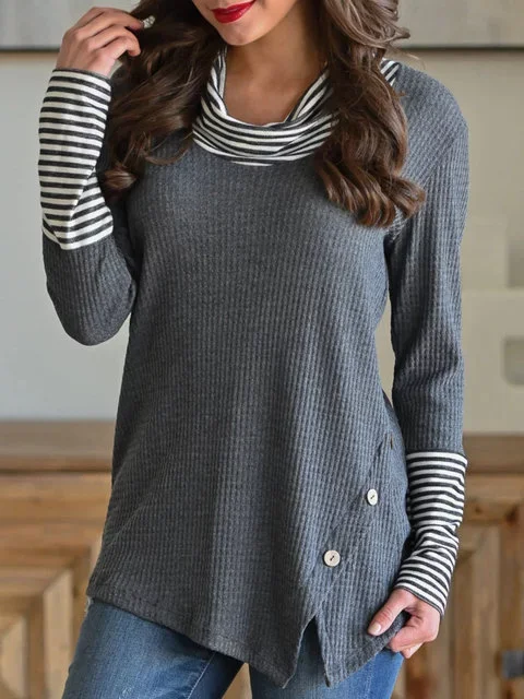 Buttoned Casual Solid Shirts & Tops