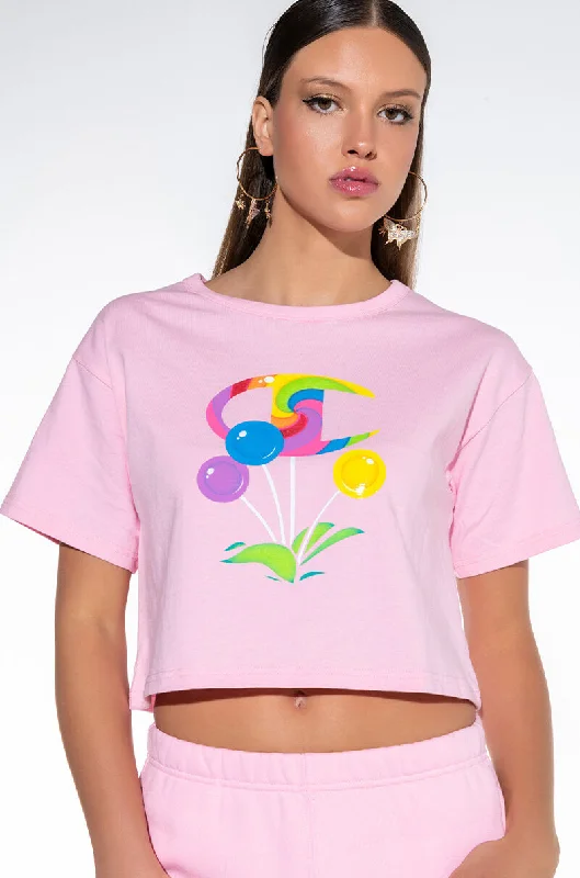 CHAMPION CANDY LAND CROPPED HERITAGE TEE - GRAPHIC Satin Fabric Silk Fabric Chiffon Fabric