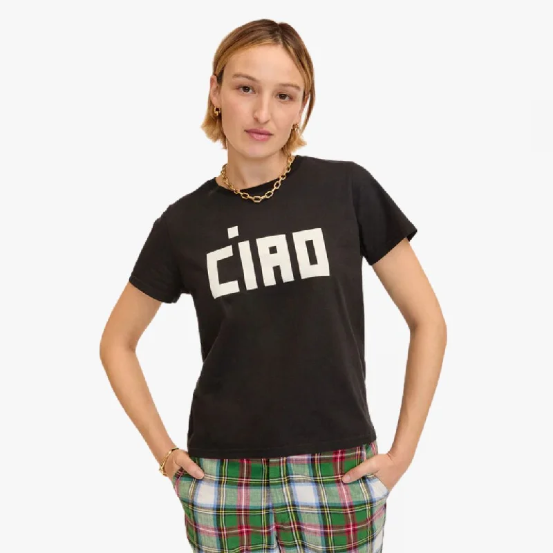 "Ciao" Classic Tee (Black) Chenille Blend Fleece Blend Nylon Blend