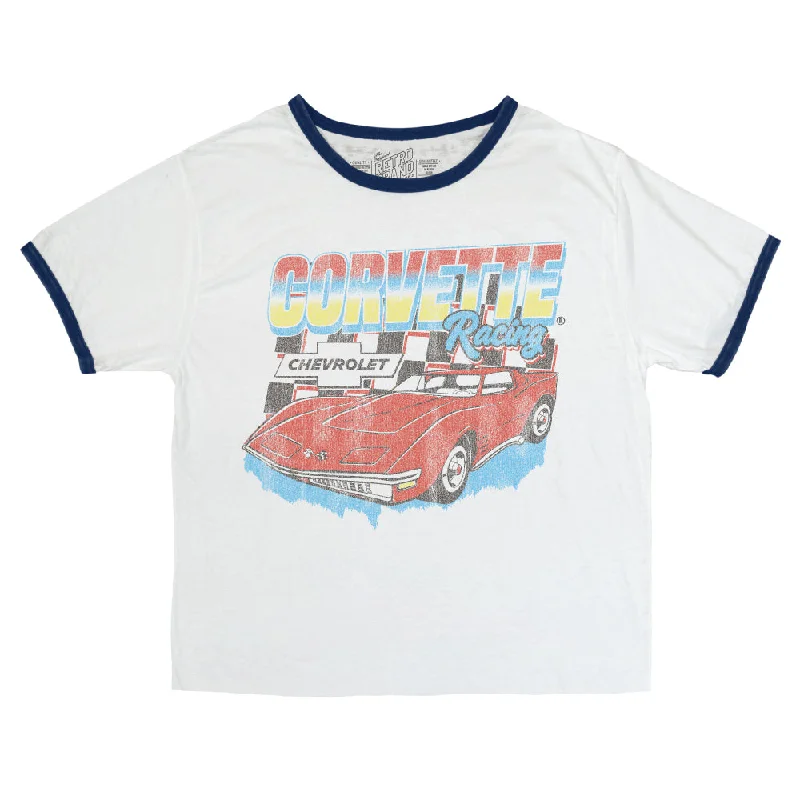 Corvette Cut Off Tee (Navy) Print Jacquard Patchwork