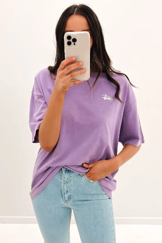 Graffiti Pigment Relaxed Tee Pastel Lilac Welt Pockets Slit Pockets