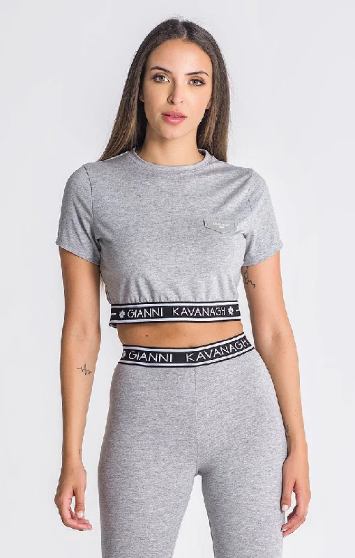 Grey Melange Core Elastic Tee Terry Blend Velvet Blend Canvas Blend