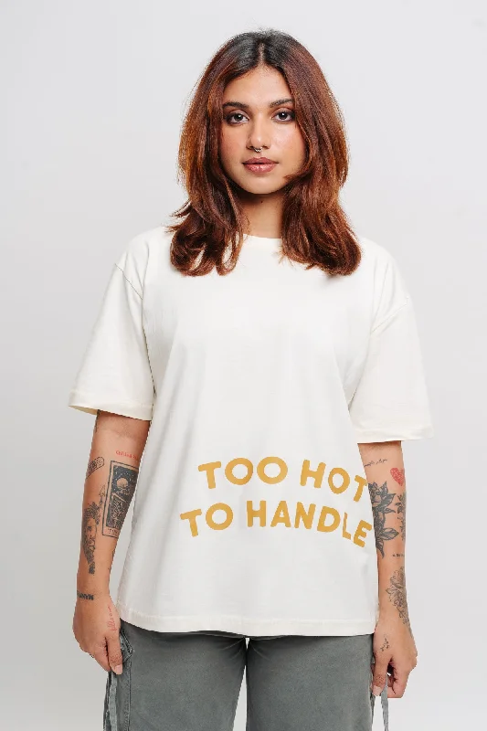 Hot To Handle Offwhite Tees Collared T-Shirt Boat Neck A-Line