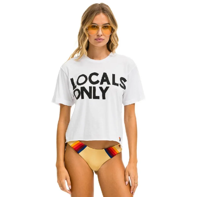 Locals Only Boyfriend Tee (White) Graphic T-Shirt Round Neck Polyester