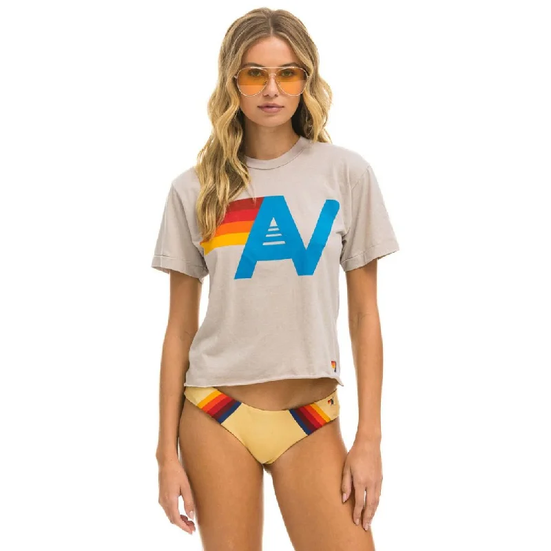 Logo Boyfriend Tee (Sand) Asymmetrical Pockets Print