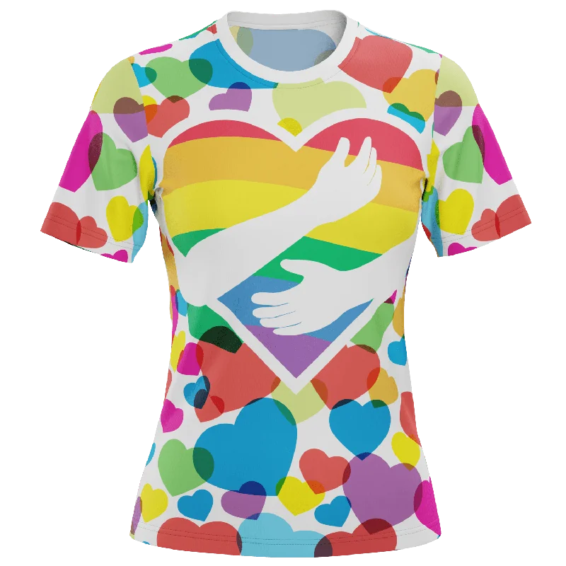 Women's Rainbow Love Short Sleeve Running Shirt