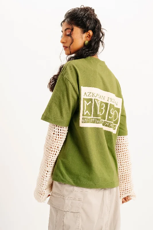 Green Prison Oversized Tees Plaid T-Shirt Polka Dot Checkered