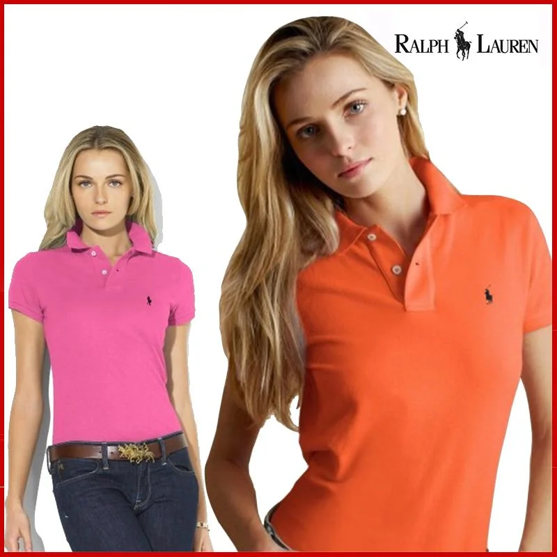 RALPH- LAUREN- New Original Brand Polo Shirt Women Tops Summer Short Sleeve Fashion Clothing 100% Cotton Womans Tee Shirt 2RL7