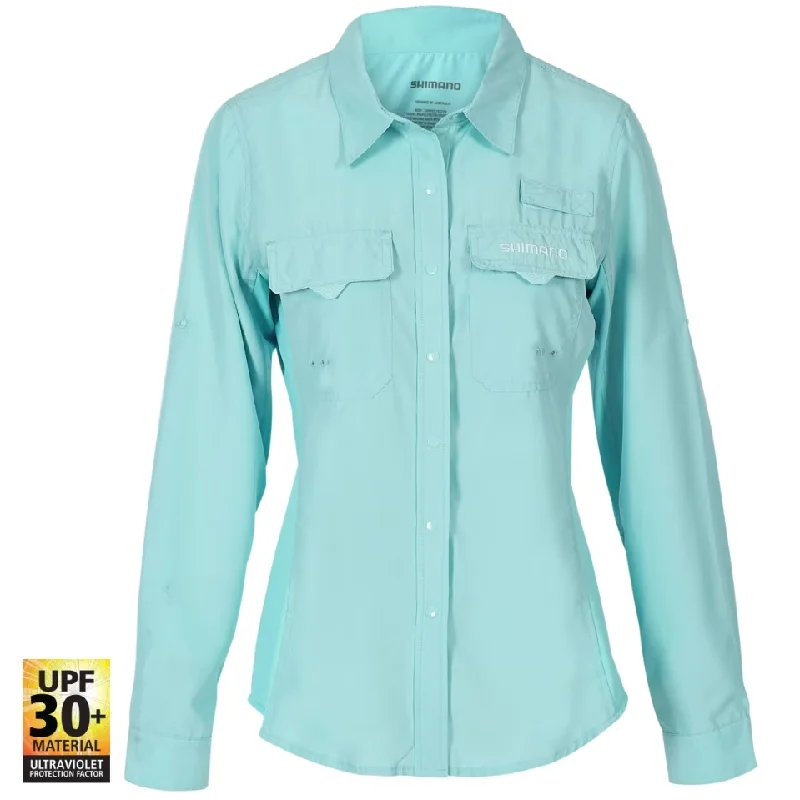 Shimano Ladies Adult Vented Shirts Aqua