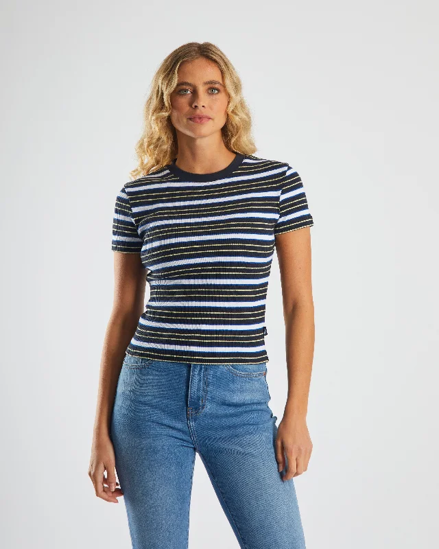 Yolanda Tee Marine Navy Front Pockets Side Pockets Patch Pockets