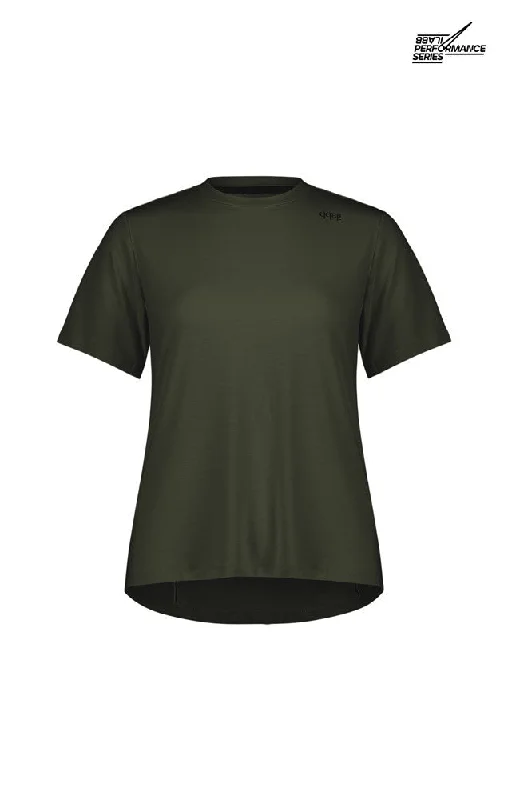 Lomond Tee - Army Green - Women's V-Neck T-Shirt Long Sleeve Cotton