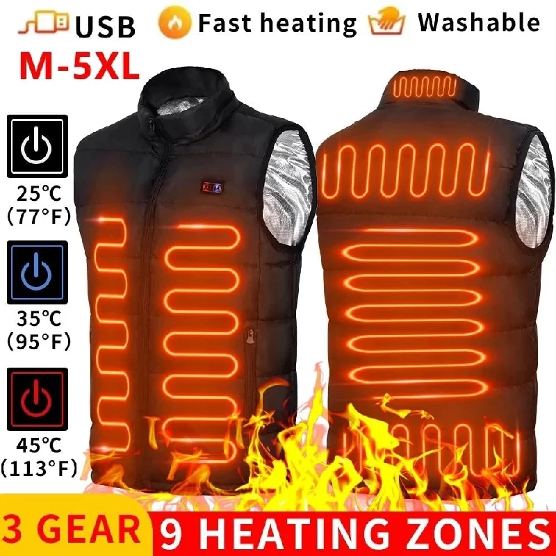 9 Heated Vest Zones Electric Jackets