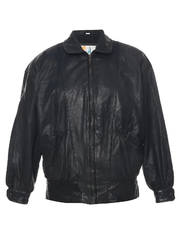 Black Leather Jacket - M