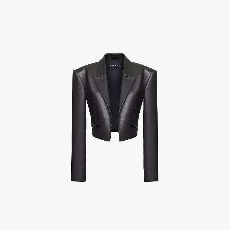 CROPED TUXEDO JACKET IN LAMBSKIN