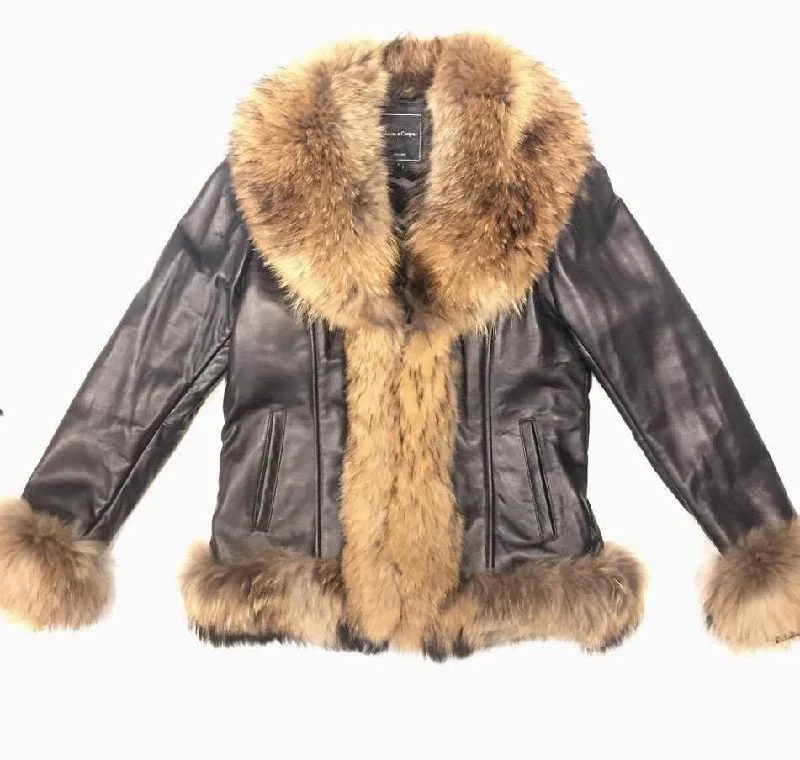 Mason & Cooper Women's Lambskin Jacket with Fox Fur Lining