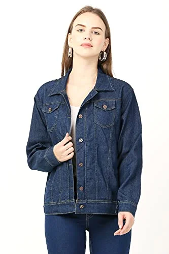 stylemyth - fashion point Women Solid Denim Blue Full Sleeve Casual Jacket (mye11-3XL)