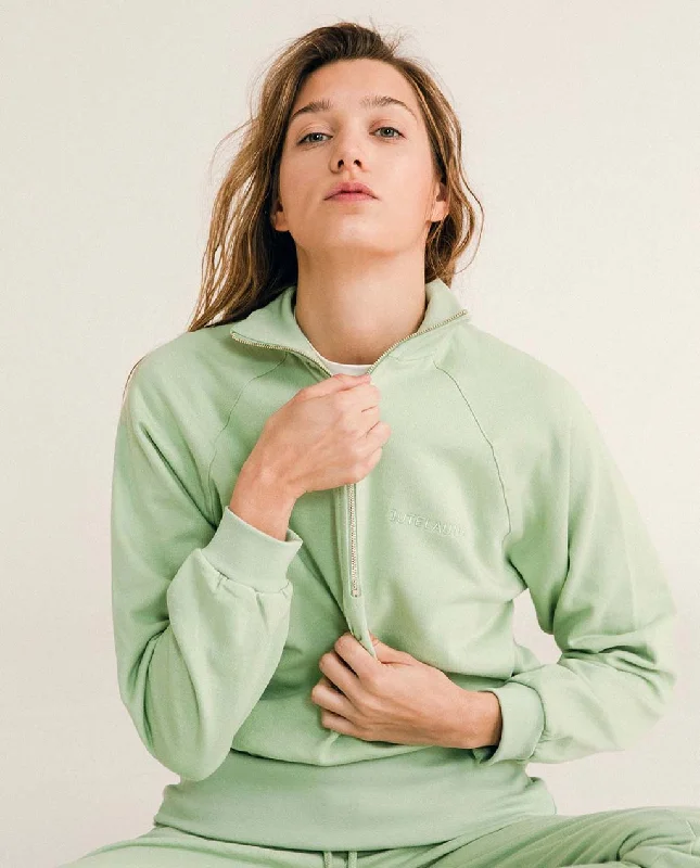 JUTELAUNE Half-Zip Sweatshirt Mint