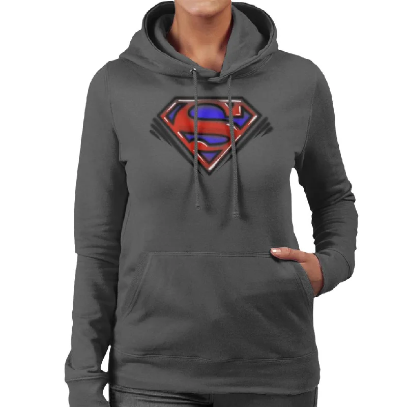 Superman Classic S Logo Pop Art Dot Style Women's Hooded Sweatshirt