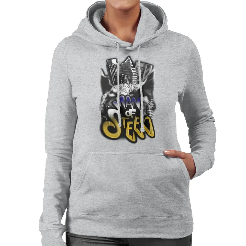 Superman Comic Style Graffiti Man Of Steel Women's Hooded Sweatshirt