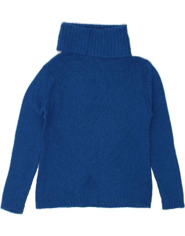 BIAGGINI Womens Roll Neck Jumper Sweater UK 10 Small Blue Polyamide