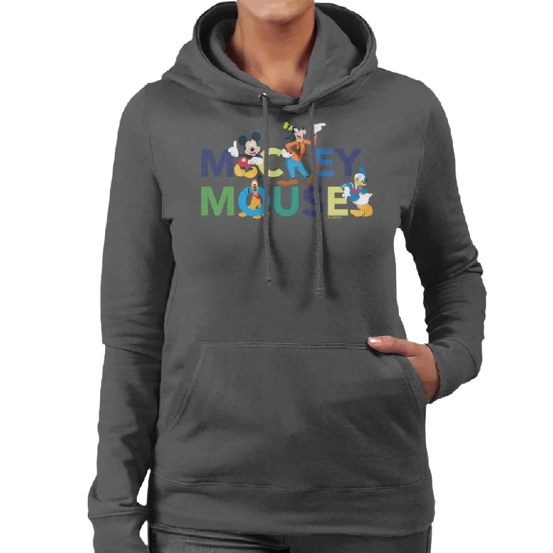 Disney Mickey Mouse And Friends Colour Logo Women's Hooded Sweatshirt